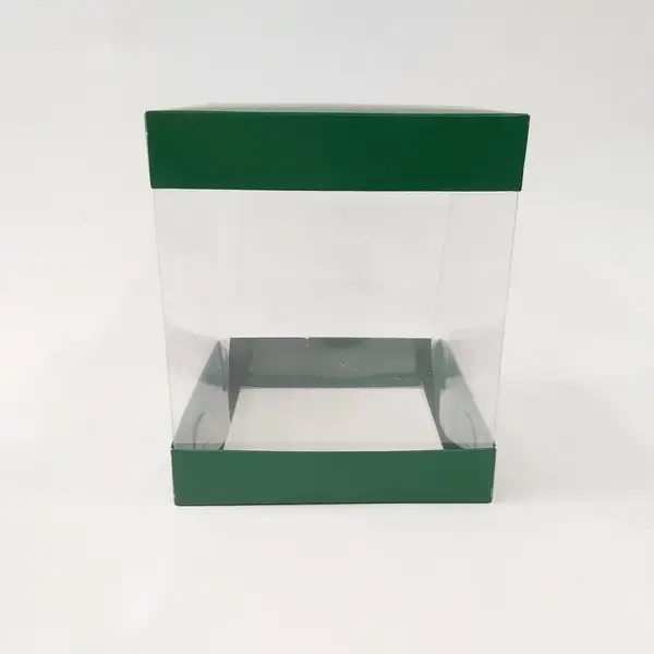 15x15x17 Yeşil Alt Üst Kartonlu Asetat Kutu