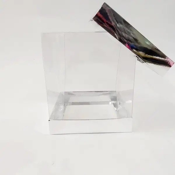 15x15x17 Gümüş Alt Üst Kartonlu Asetat Kutu