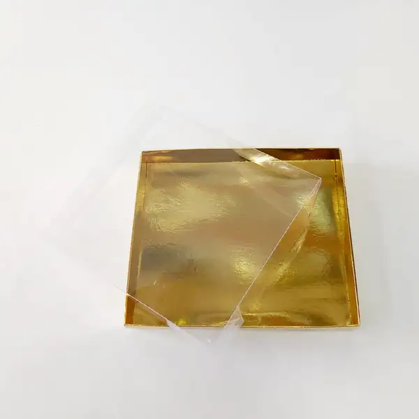18x16x3 Altın Altı Kartonlu Asetat Kutu