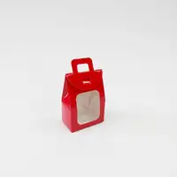 11x7x4 Kırmızı Mini Kağıt Çanta - Görsel 2