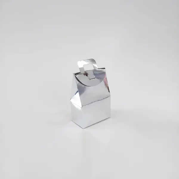 11x7x4 Gümüş Mini Kağıt Çanta
