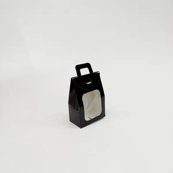 11x7x4 Siyah Mini Kağıt Çanta