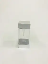 5x5x15 Gümüş Alt Üst Kartonlu Asetat Kutu - Görsel 1