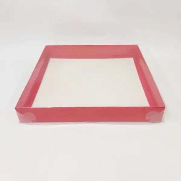 35x35x5 KırmızıAltı Kartonlu Asetat Kutu