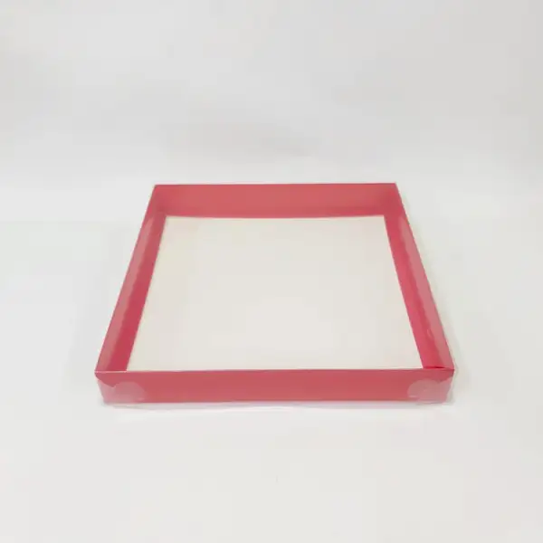 35x35x5 KırmızıAltı Kartonlu Asetat Kutu