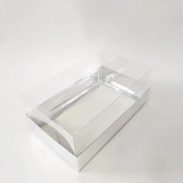 25x15x10 Gümüş Altı Kartonlu Asetat Kutu