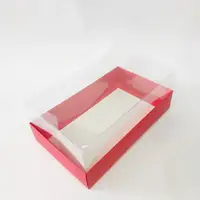 25x15x10 Kırmızı Altı Kartonlu Asetat Kutu - Görsel 2