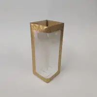 8x8x21 Altın Yaldızlı Koyu Bej Kutu - Görsel 1