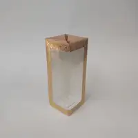 8x8x21 Altın Yaldızlı Soluk Kahverengi - Görsel 1