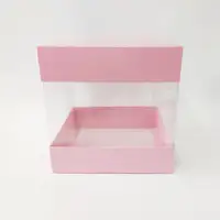 20x20x20 Pembe Alt Üst Kartonlu Asetat Kutu - Görsel 1
