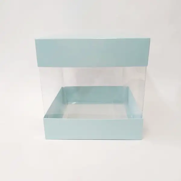 20x20x20 Mavi Alt Üst Kartonlu Asetat Kutu