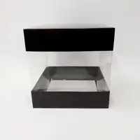 20x20x20 Siyah Alt Üst Kartonlu Asetat Kutu - Görsel 1