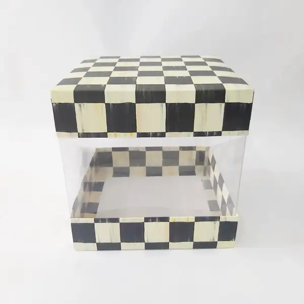 20x20x20 Dama Alt Üst Kartonlu Asetat Kutu