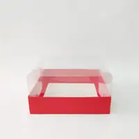 20x20x10 Kırmızı Altı Kartonlu Asetat Kutu - Görsel 1
