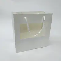 20x20x10 Beyaz Pencereli Karton Çanta - Görsel 1