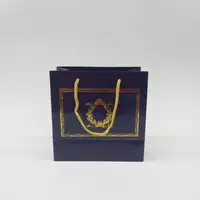 20x20x10 Lacivert Altın Yaldızlı Karton Çanta - Görsel 1