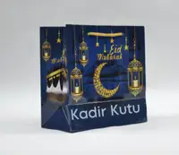 20x20x10 Eid Mubarek Yazılı Karton Çanta - Görsel 1