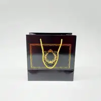 20x20x10 Siyah Altın Yaldızlı Karton Çanta - Görsel 1
