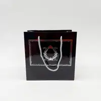 20x20x10 Siyah Gümüş Yaldızlı Karton Çanta - Görsel 1