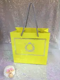 20x20x10 Sarı Gümüş Yaldızlı Karton Çanta - Görsel 2