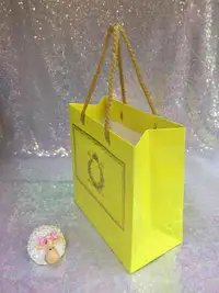 20x20x10 Sarı Altın Yaldızlı Karton Çanta - Görsel 1