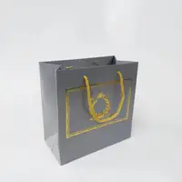 20x20x10 Lila Altın Yaldızlı Karton Çanta - Görsel 2