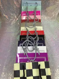 18x15x7 Fuşya Gümüş Yaldızlı Karton Çanta - Görsel 3