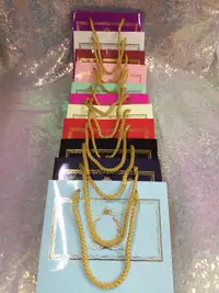 18x15x7 Bordo Altın Yaldızlı Karton Çanta - Görsel 3