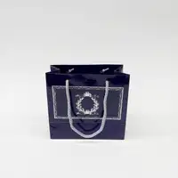 18x15x7 Lacivert Gümüş Yaldızlı Karton Çanta - Görsel 1