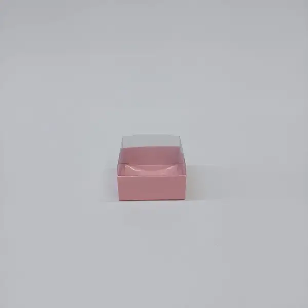 7x7x4 Pembe Altı Kartonlu Asetat Kutu
