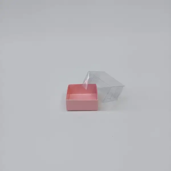 7x7x4 Pembe Altı Kartonlu Asetat Kutu