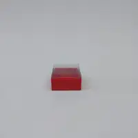 7x7x4 Kırmızı Altı Kartonlu Asetat Kutu - Görsel 1