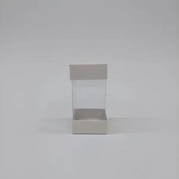5.5x5.5x11 Beyaz Alt Üst Kartonlu Asetat Kutu