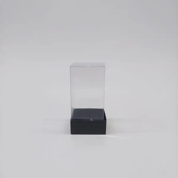 5.5x5.5x11 Siyah Altı Kartonlu Asetat Kutu
