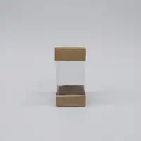 5.5x5.5x11 Kraft Alt Üst Kartonlu Asetat Kutu - Görsel 1
