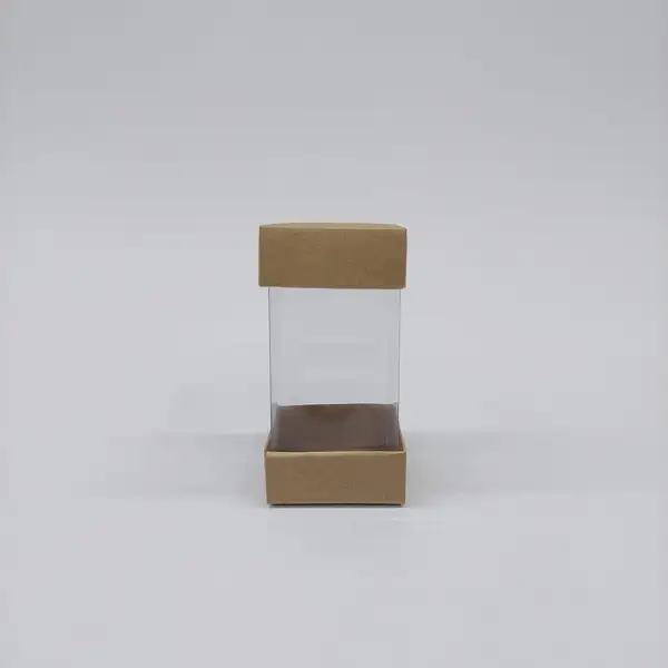 5.5x5.5x11 Kraft Alt Üst Kartonlu Asetat Kutu