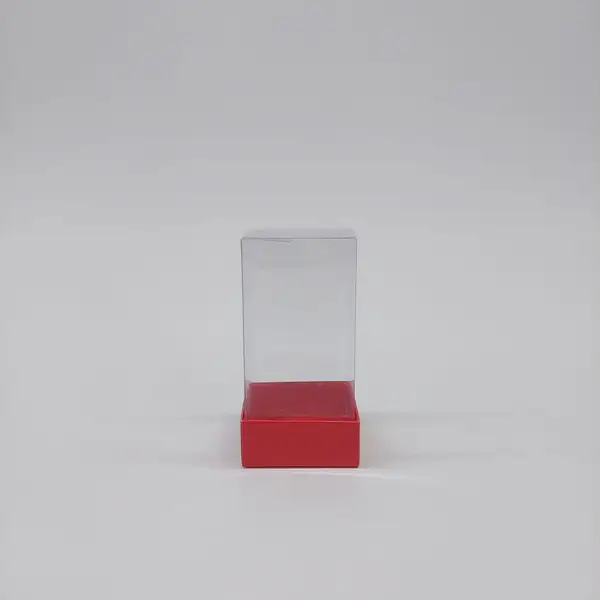 5.5x5.5x11 Kırmızı Altı Kartonlu Asetat Kutu