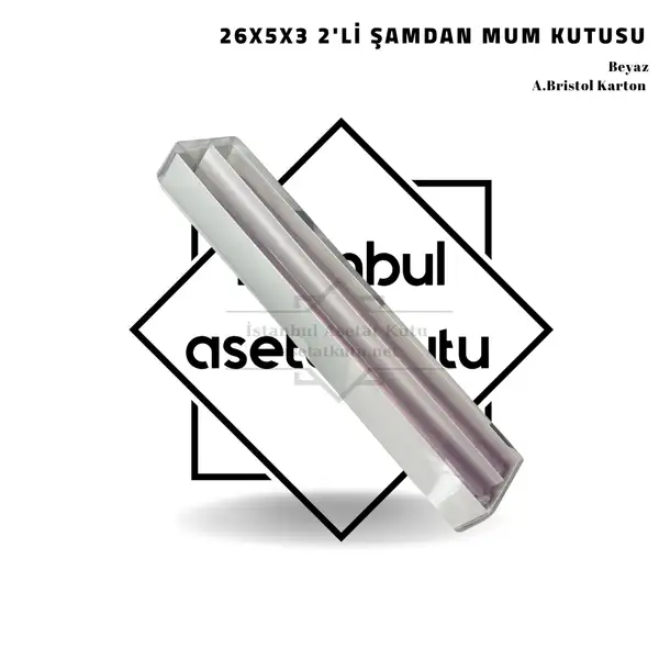 26x5x3 2 Bölmeli Beyaz Altı Kartonlu Şamdan Mum Kutusu [10 Adet]