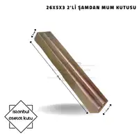 26x5x3 2 Bölmeli Kraft Altı Kartonlu Şamdan Mum Kutusu [10 Adet] - Görsel 2